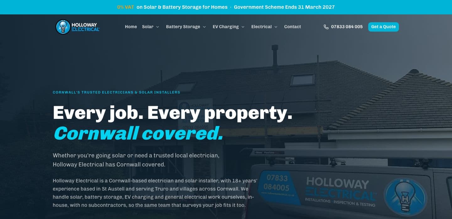 Holloway Electrical website